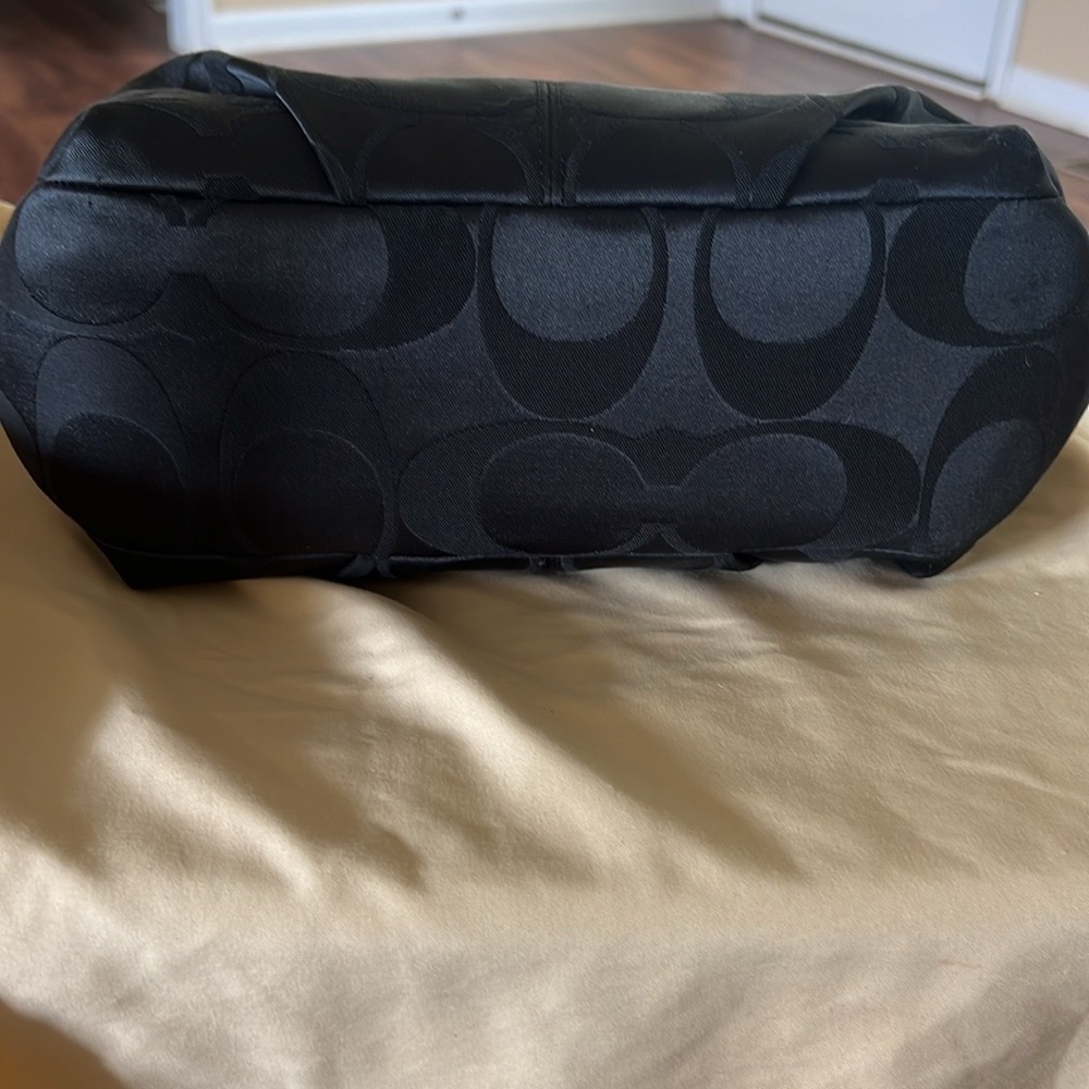 EUC COACH BLACK BROOKE SIGNATURE SATEEN CONVERTIBLE HOBO SHOULDER BAG #17183 - Picture 4 of 15